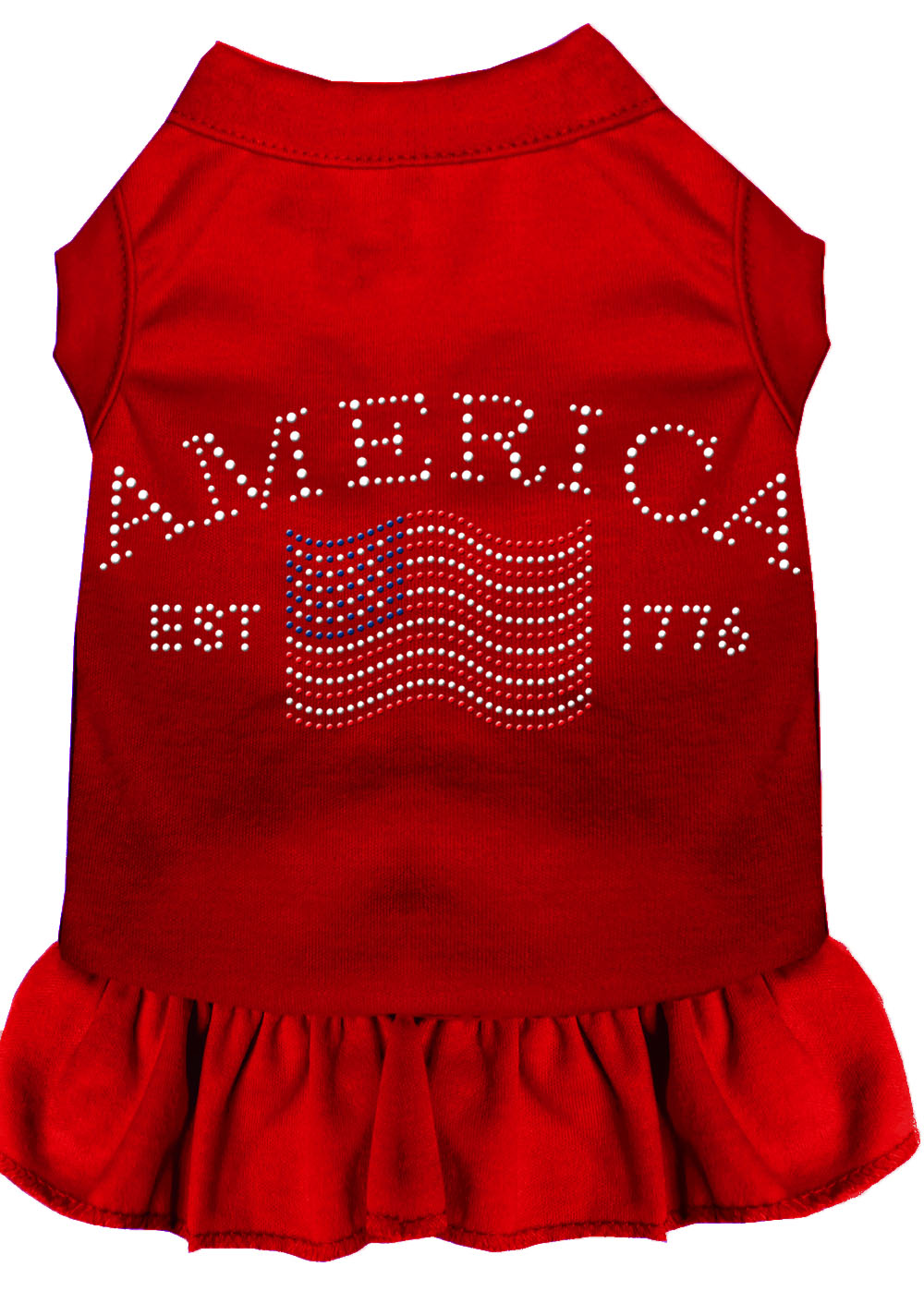 Classic America Rhinestone Dress Red XL